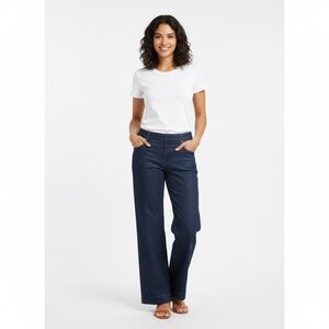 Daisy Fuentes Navy Wide-Leg Jeans/Pants